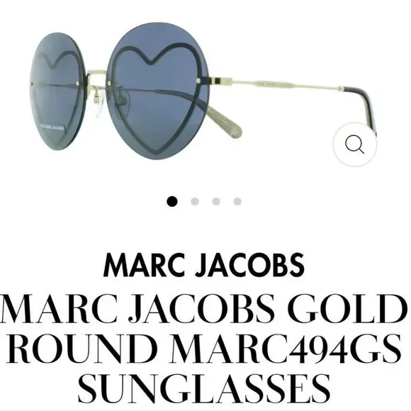 Marc Jacobs Round Shape 59MMAcetate Sunglasses With Gold Hearts For Wo…